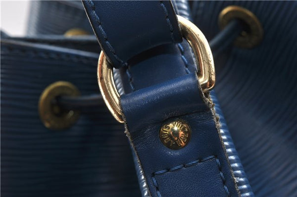 Authentic Louis Vuitton Epi Petit Noe Shoulder Drawstring Bag M44105 Blue 1964G