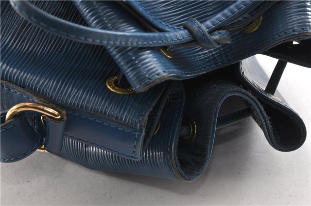 Authentic Louis Vuitton Epi Petit Noe Shoulder Drawstring Bag M44105 Blue 1964G