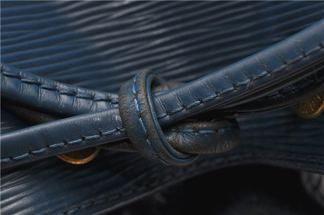 Authentic Louis Vuitton Epi Petit Noe Shoulder Drawstring Bag M44105 Blue 1964G