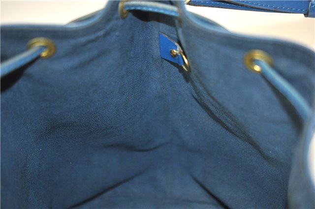 Authentic Louis Vuitton Epi Petit Noe Shoulder Drawstring Bag M44105 Blue 1964G