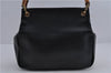 Authentic GUCCI Vintage Bamboo Shoulder Hand Bag Purse Leather Black 1965D