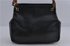 Authentic GUCCI Vintage Bamboo Shoulder Hand Bag Purse Leather Black 1965D