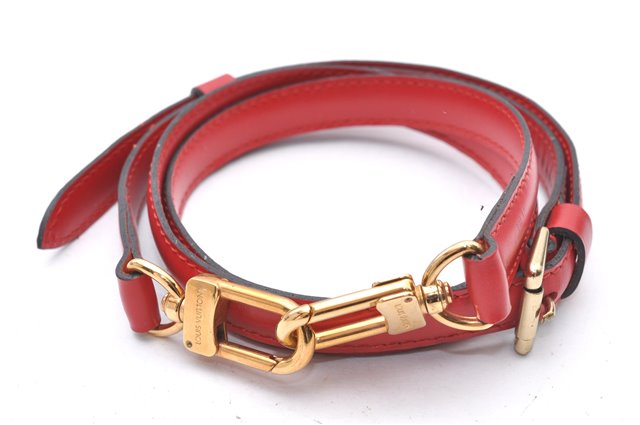 Authentic Louis Vuitton Leather Shoulder Strap Red 40.2-47.2