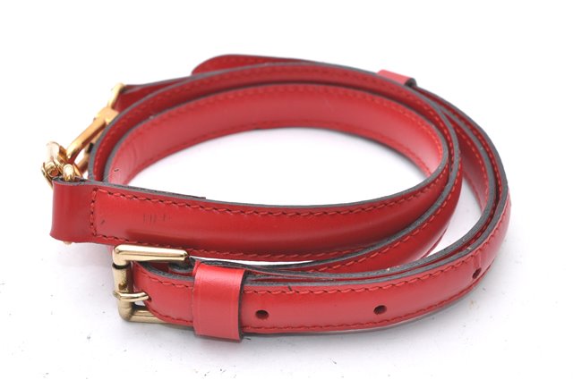 Authentic Louis Vuitton Leather Shoulder Strap Red 40.2-47.2