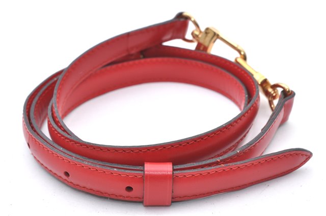 Authentic Louis Vuitton Leather Shoulder Strap Red 40.2-47.2