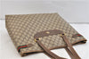 Auth GUCCI Web Sherry Line Shoulder Shoulder Tote Bag GG PVC Leather Brown 1968D