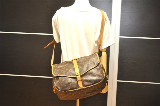 Authentic Louis Vuitton Monogram Saumur 35 Shoulder Cross Bag M42254 LV 1968G