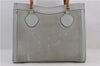 Authentic GUCCI Bamboo Tote Hand Bag Suede Leather Light Blue Junk 1969D