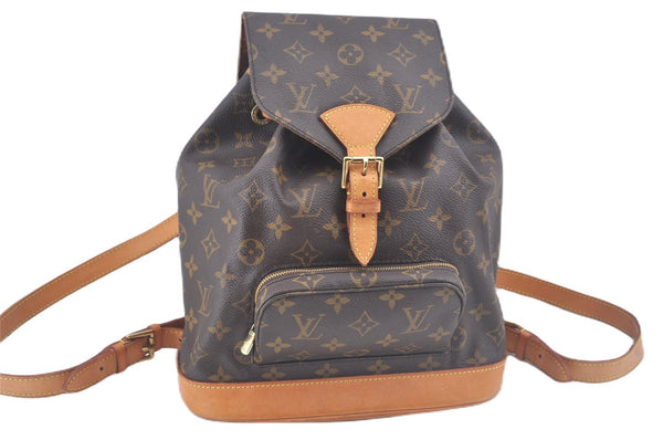 Authentic Louis Vuitton Monogram Montsouris MM Backpack M51136 LV 1970G