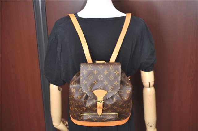 Authentic Louis Vuitton Monogram Montsouris MM Backpack M51136 LV 1970G