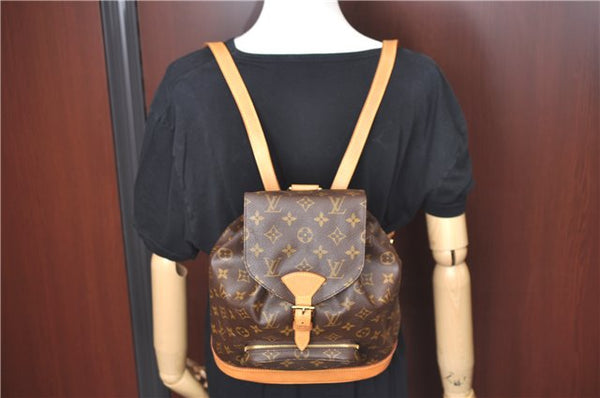 Authentic Louis Vuitton Monogram Montsouris MM Backpack M51136 LV 1970G