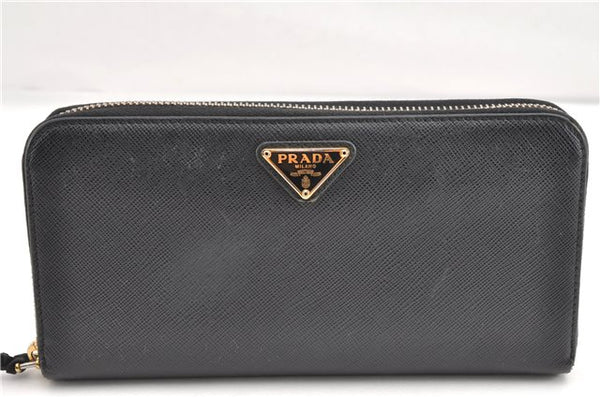 Prada Saffiano Leather Metallic Gold Organizer Wallet 1M0506 Beige