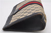 Authentic GUCCI Sherry Line Clutch Hand Bag Purse GG PVC Leather Navy Blue 1977G