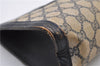 Authentic GUCCI Sherry Line Clutch Hand Bag Purse GG PVC Leather Navy Blue 1977G