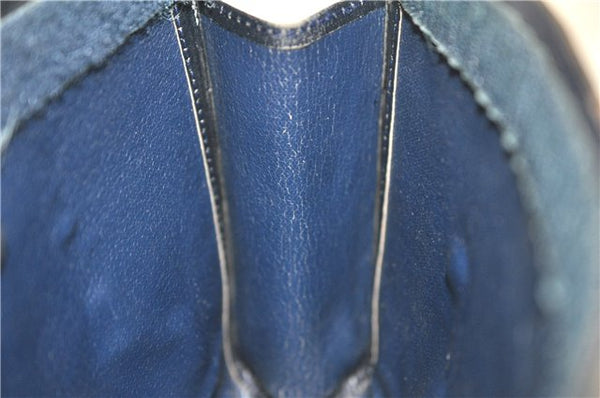 Authentic GUCCI Sherry Line Clutch Hand Bag Purse GG PVC Leather Navy Blue 1977G