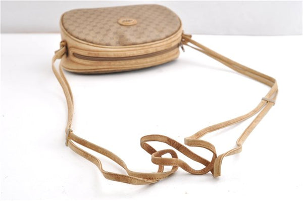 Authentic GUCCI Micro GG Shoulder Cross Body Bag GG PVC Leather Brown 1978G
