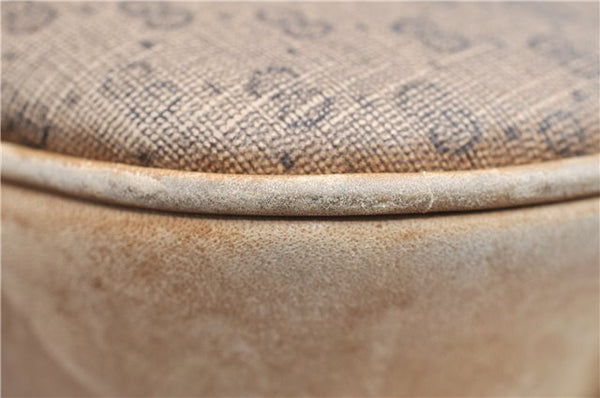 Authentic GUCCI Micro GG Shoulder Cross Body Bag GG PVC Leather Brown 1978G