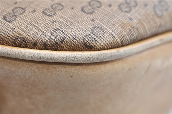 Authentic GUCCI Micro GG Shoulder Cross Body Bag GG PVC Leather Brown 1978G