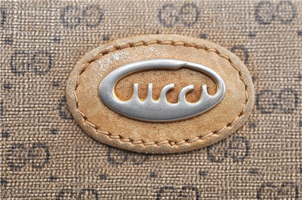 Authentic GUCCI Micro GG Shoulder Cross Body Bag GG PVC Leather Brown 1978G