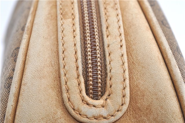 Authentic GUCCI Micro GG Shoulder Cross Body Bag GG PVC Leather Brown 1978G