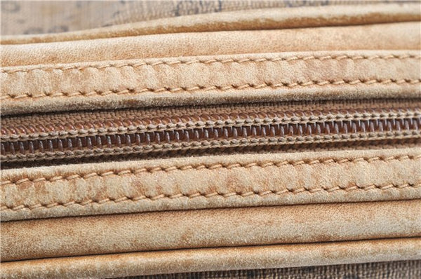 Authentic GUCCI Micro GG Shoulder Cross Body Bag GG PVC Leather Brown 1978G