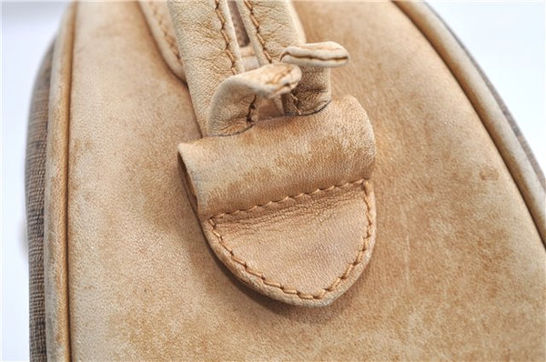 Authentic GUCCI Micro GG Shoulder Cross Body Bag GG PVC Leather Brown 1978G