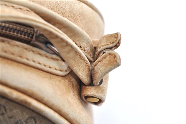 Authentic GUCCI Micro GG Shoulder Cross Body Bag GG PVC Leather Brown 1978G