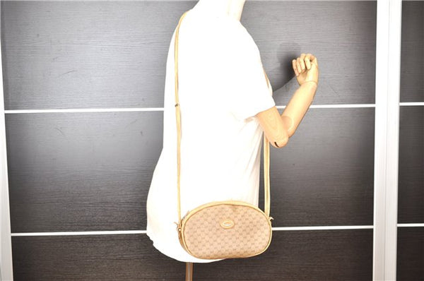 Authentic GUCCI Micro GG Shoulder Cross Body Bag GG PVC Leather Brown 1978G