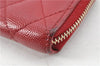 Authentic CHANEL Caviar Skin Matelasse Coin Purse Wallet CC Logo Red 1981G