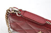 Authentic CHANEL Caviar Skin Matelasse Coin Purse Wallet CC Logo Red 1981G