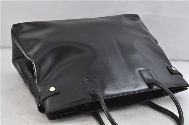 Authentic GUCCI Vintage Shoulder Tote Bag Leather Black Junk 1983D