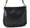 Authentic GUCCI Bamboo Shoulder Hand Bag Leather Black Junk 1984D