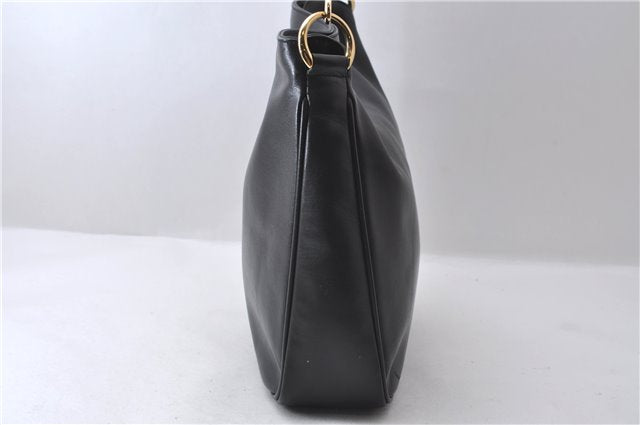 Authentic GUCCI Bamboo Shoulder Hand Bag Leather Black Junk 1984D
