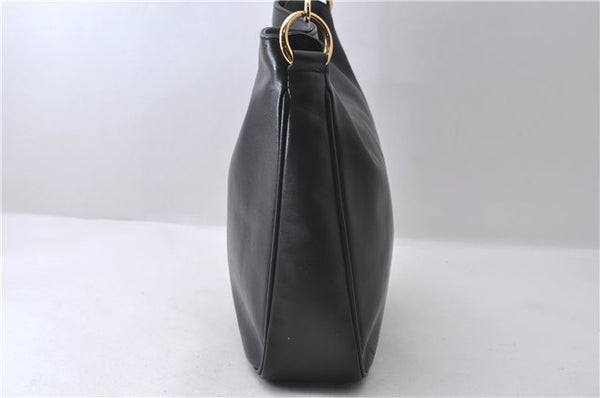 Authentic GUCCI Bamboo Shoulder Hand Bag Leather Black Junk 1984D