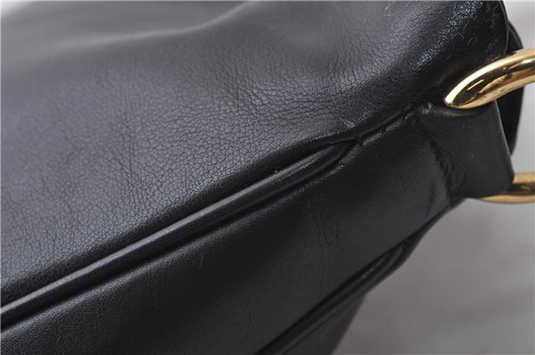 Authentic GUCCI Bamboo Shoulder Hand Bag Leather Black Junk 1984D
