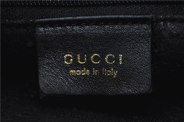 Authentic GUCCI Bamboo Shoulder Hand Bag Leather Black Junk 1984D