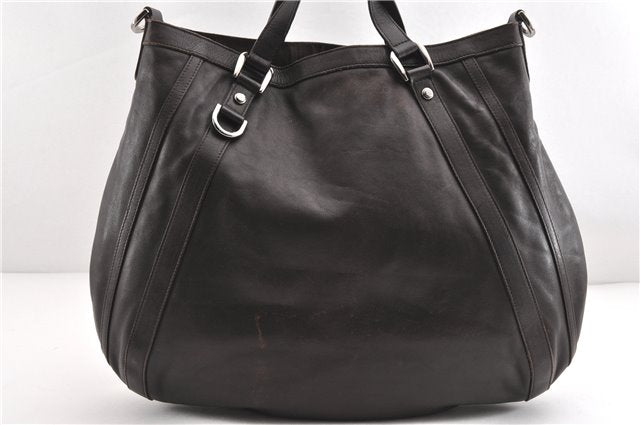 Authentic GUCCI Vintage Abbey 2Way Shoulder Tote Bag Leather 268641 Brown 1986G
