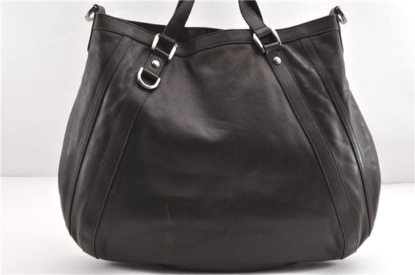 Authentic GUCCI Vintage Abbey 2Way Shoulder Tote Bag Leather 268641 Brown 1986G