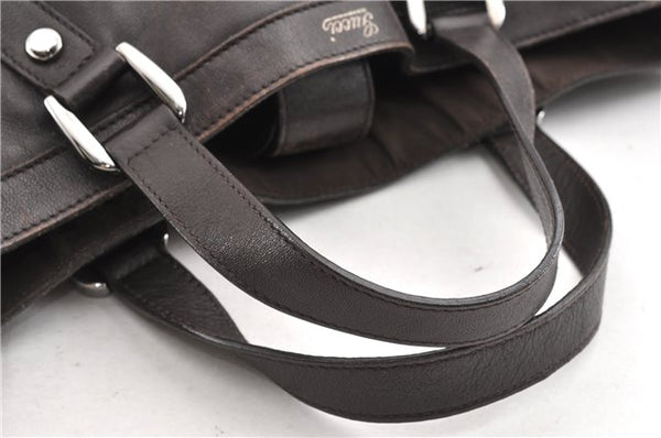 Authentic GUCCI Vintage Abbey 2Way Shoulder Tote Bag Leather 268641 Brown 1986G