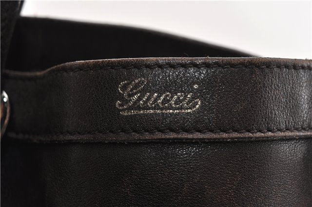 Authentic GUCCI Vintage Abbey 2Way Shoulder Tote Bag Leather 268641 Brown 1986G