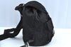 Authentic PRADA Vintage Nylon Tessuto Leather Backpack Purse Black 1987H