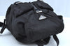 Authentic PRADA Vintage Nylon Tessuto Leather Backpack Purse Black 1987H