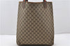 Authentic GUCCI Web Sherry Line Shoulder Tote Bag GG PVC Leather Brown 1990D