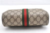 Authentic GUCCI Web Sherry Line Shoulder Cross Bag GG PVC Leather Brown 1991G