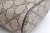 Authentic GUCCI Web Sherry Line Shoulder Cross Bag GG PVC Leather Brown 1991G