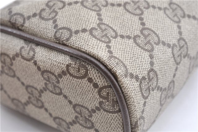 Authentic GUCCI Web Sherry Line Shoulder Cross Bag GG PVC Leather Brown 1991G