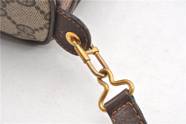 Authentic GUCCI Web Sherry Line Shoulder Cross Bag GG PVC Leather Brown 1991G