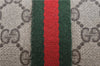 Authentic GUCCI Web Sherry Line Shoulder Cross Bag GG PVC Leather Brown 1991G