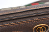 Authentic GUCCI Web Sherry Line Shoulder Cross Bag GG PVC Leather Brown 1991G