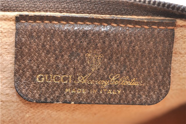 Authentic GUCCI Web Sherry Line Shoulder Cross Bag GG PVC Leather Brown 1991G
